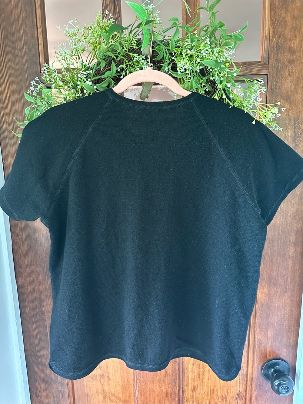 J. Jill Black 100% Cashmere Short Sleeve Knit Sweater Tee Women's Size Small - Picture 4 of 8